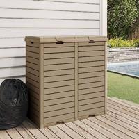 VidaXL Vuilnisbak voor buiten 78x41x86 cm polypropeen lichtbruin - thumbnail