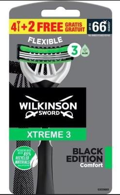 Wilkinson Xtreme III black edition 4+2 stuks 6 Stuks Wilkinson Xtreme III black edition 4+2 stuks 6 Stuks