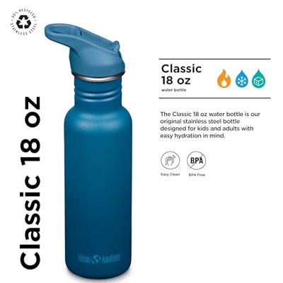 Klean Kanteen Drinkfles - classic narrow - sportdop met flip - corsair - 532 ml
