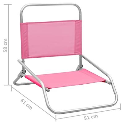 Strandstoelen 2 st inklapbaar stof roze Strandstoelen 2 st inklapbaar stof roze
