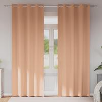 VidaXL Zwart-out gordijnen met ringen 2 pcs licht bruin 225 x 140 cm - thumbnail