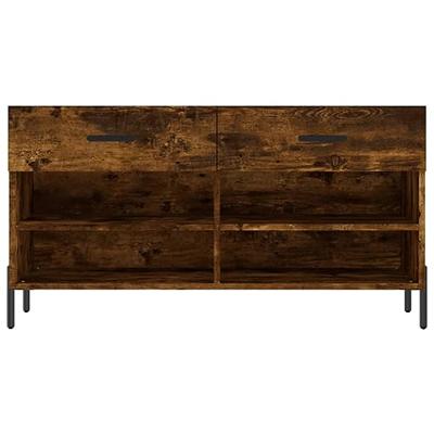VidaXL Schoenenbank 102x35x55 cm bewerkt hout gerookt eikenkleurig