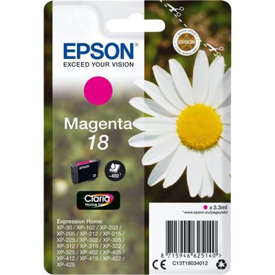 Epson C13T18034012 3.3ml 180pagina's Magenta inktcartridge