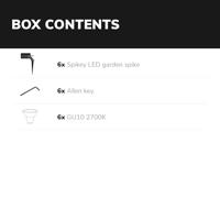 Set van 6 Spikey LED prikspots - GU10 4 Watt 345 lumen - Dimbaar - Kantelbaar - 2700K warm wit - IP65 Waterdicht - Zwart - Tuinspots - Pinspots - thumbnail