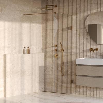 Brauer Void - Inloopdouche - Helder Glas - 80 x 200 cm - incl. Glascoating - PVD Goud Geborsteld