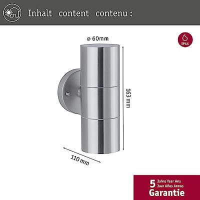 Paulmann 94331 Wandlamp GU10 RVS (geborsteld)