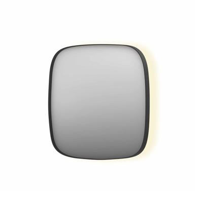 Spiegel INK SP30 80x4x80 cm incl. Indirect LED-Verlichting Rondom en Spiegelverwarming Mat Zwart
