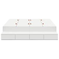 Opbergbedframe met lade Wit 226,5 x 135 x 31,5 cm Bewerkt hout - thumbnail