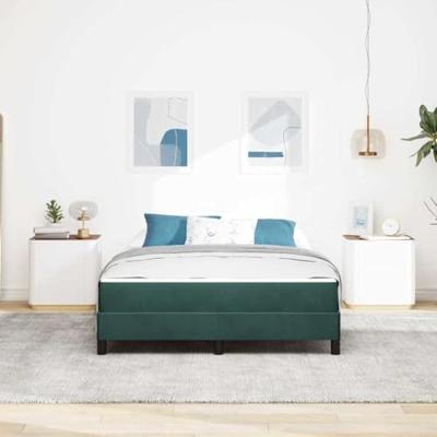 Boxspringbed met matras Donkergroen 160 x 210 cm Stof
