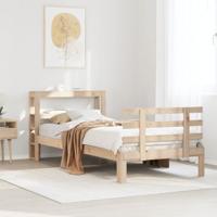 Bedframe met hoofdbord massief grenenhout 90x190 cm - thumbnail