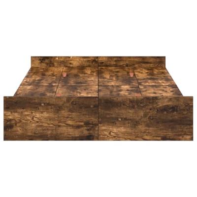 Opbergbedframe met lade Gerookt eiken 120 x 190 cm Bewerkt hout