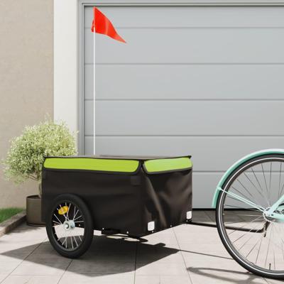 Fietstrailer 45 kg ijzer zwart en groen Fietstrailer 45 kg ijzer zwart en groen