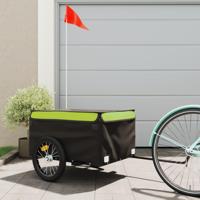 Fietstrailer 45 kg ijzer zwart en groen - thumbnail