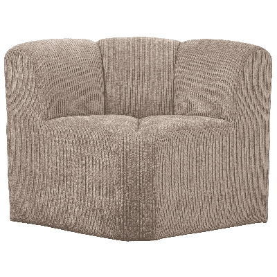 WOOOD Eetkamerbank 'Mojo' Geweven Rib, Hoek, kleur Donker Zand