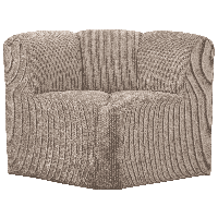 WOOOD Eetkamerbank 'Mojo' Geweven Rib, Hoek, kleur Donker Zand - thumbnail