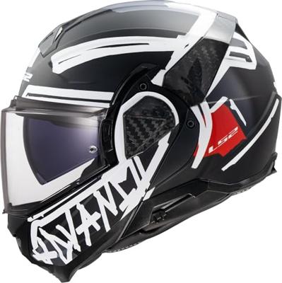 LS2 opklaphelm "ff910 advant ii tape". helmet ff910 advant ii tape xl matt bl/white