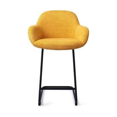 Jesper Home Barkruk 'Kushi' Arch Black, kleur Sweet Corn (zithoogte 68cm)