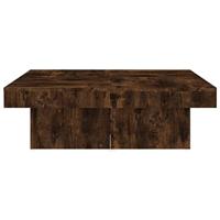Salontafel 90x90x28 cm bewerkt hout gerookt eikenkleurig - thumbnail