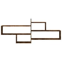 Wandschap 167,5x18x68 cm bewerkt hout gerookt eikenkleurig - thumbnail