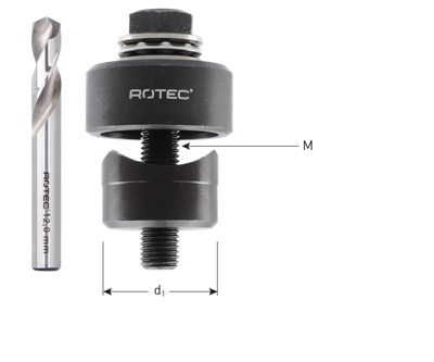 Rotec Gatenpons | OPTI-LINE | Met kogellager en boor | ø35,0 - 592.3500 Rotec Gatenpons | OPTI-LINE | Met kogellager en boor | ø35,0 - 592.3500