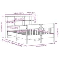 Bedframe zonder matras massief grenenhout wasbruin 140x200 cm - thumbnail