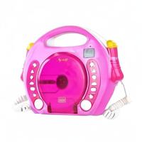 X4 Tech Bobby Joey CD-speler voor kinderen CD, SD, USB Incl. microfoon Pink - thumbnail