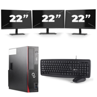 Fujitsu Esprimo D556 SFF - Intel Core i5-6e Generatie - 8GB RAM - 256GB SSD - Windows 11 + 3x 22 inch Monitor - thumbnail