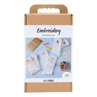 Creativ Company Hobbyset borduurwerk sokken wit - thumbnail