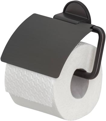 Toiletrolhouder Tiger Tune Met Klep Zwart Metaal Geborsteld / Zwart