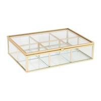 Theedoos - 20x15x5 cm - goud - thumbnail