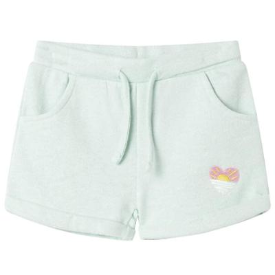 Kindershorts met trekkoord 128 gemengd lichtmintkleurig