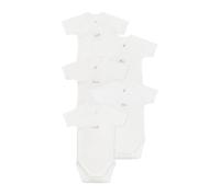 Set van 5 gekruiste body's met korte mouwen voor baby's PETIT BATEAU wit - thumbnail
