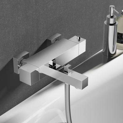 Badkraan Hotbath Bloke 15cm Hartafstand Thermostatisch Opbouw Glans Chroom 2 Greeps Badkraan Hotbath Bloke 15cm Hartafstand Thermostatisch Opbouw Glans Chroom 2 Greeps