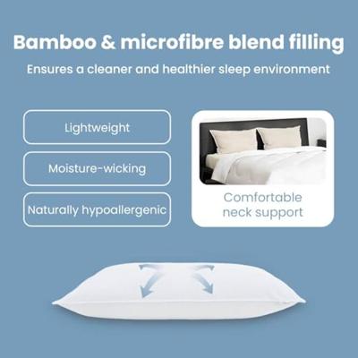 VidaXL Hoofdkussen met kussen 2 pcs wit 40 x 80 cm katoen