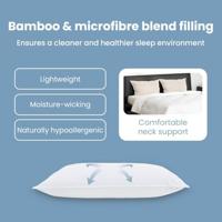 VidaXL Hoofdkussen met kussen 2 pcs wit 40 x 80 cm katoen - thumbnail