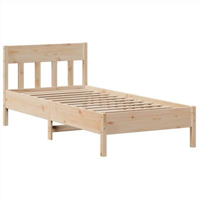 Bedframe zonder matras massief grenenhout 75x190 cm