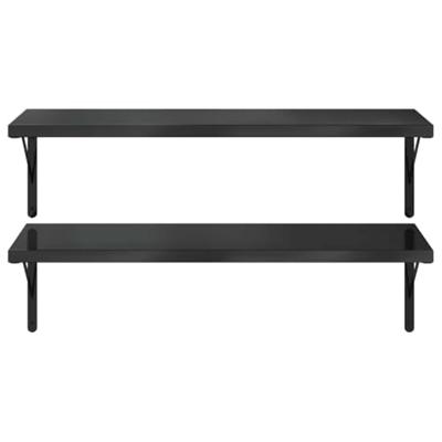 Wandschappen 2 st 100x40 cm roestvrijstaal zwart