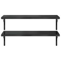 Wandschappen 2 st 100x40 cm roestvrijstaal zwart - thumbnail