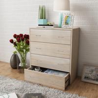 Dressoir met 4 lades 60x30,5x71 cm eikenkleur - thumbnail