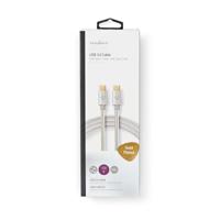 Nedis USB 3.1 Gen 1 5Gbps 60W USB Type-C 2m Zilver - thumbnail