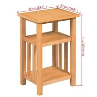 VidaXL Bijzettafel met tijdschrifthouder 27x35x55 cm massief eikenhout - thumbnail