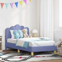 Peuterbedframe met hoofdbord Jeans Blauw 80 x 160 cm Stof - thumbnail