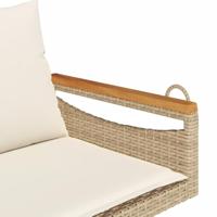 Schommelbank met kussens 109x62x40 cm poly rattan beige - thumbnail