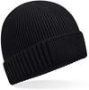Beechfield CB438N Organic Cotton Engineered Patch Beanie - Black - One Size - thumbnail