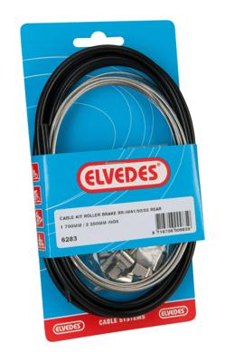 Elvedes Rollerbrake kabelkit br-im41/50/53 1700mm / 2250mm rvs - zwart (op kaart)
