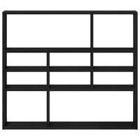 Wandschap 90x16x78 cm bewerkt hout zwart eikenkleur - thumbnail