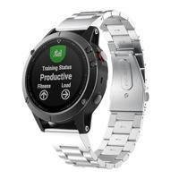 By Qubix - Stalen schakelband - Zilver - Compatible met Garmin Fenix 8-51mm - Compatible Garmin bandje - thumbnail