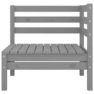 3-delige Loungeset massief grenenhout grijs