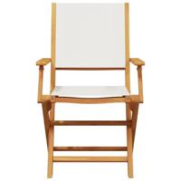 3-delige Bistroset stof en massief hout crèmewit - thumbnail