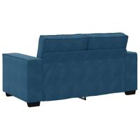 Tweezitsbank 120 cm fluweel blauw - thumbnail